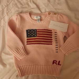 Ralph Lauren French Pink Baby Sweater - 18M